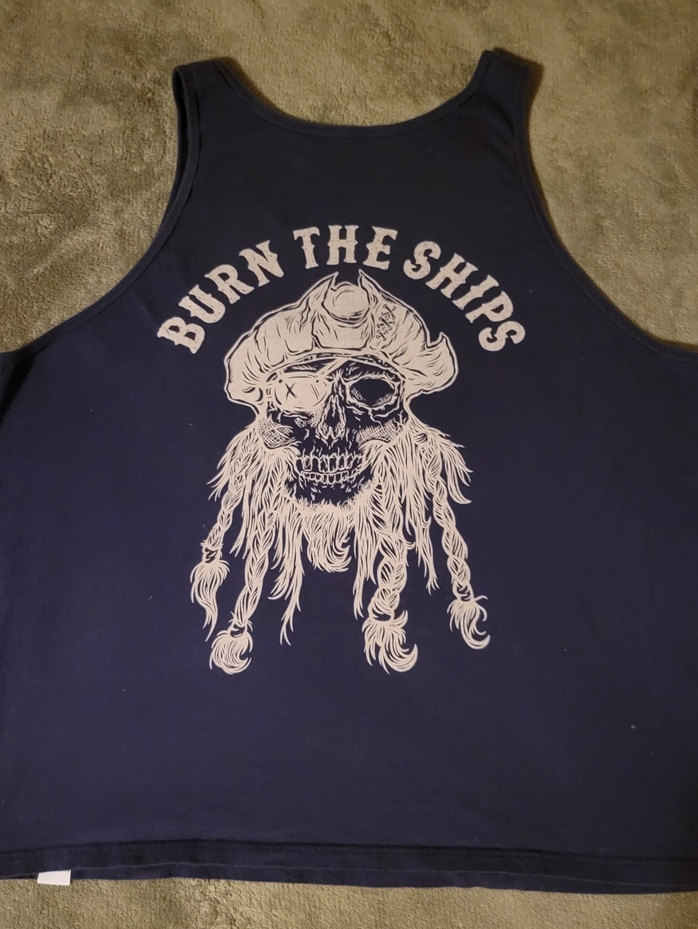 Relentless Betrayal XL Men's Navy 'Burn The Ships' Graphic Tank Top